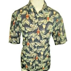 Mens Campa Moda Rayon SS Hawaiian Aloha Island Casual Shirt sz L